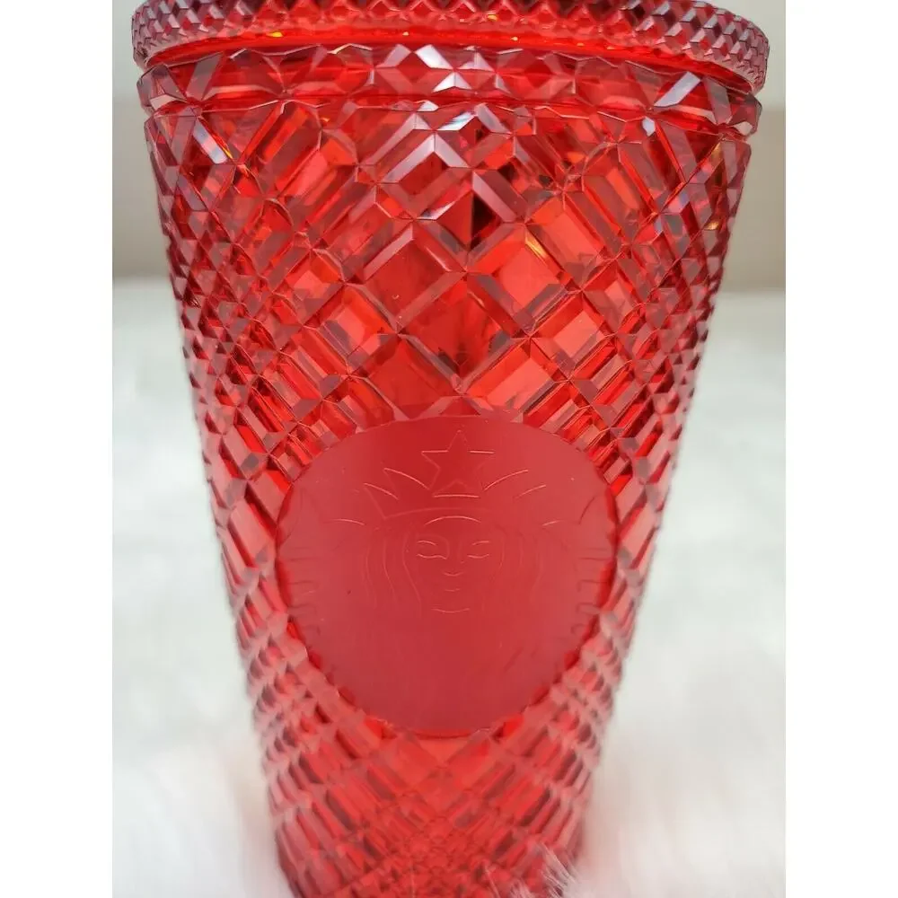 Starbucks 2021 Holiday Christmas Jeweled Cold Tumbler RED 16oz Grande New
